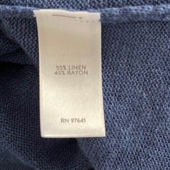 J. Jill Blue Linen Lightweight Tunic Sweater Size Small Petite NWT - Picture 7 of 8